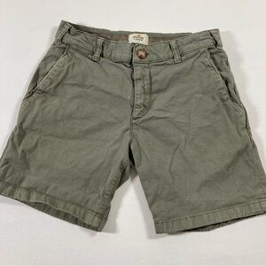 MARINE LAYER Shorts Vetiver Green Flat Front Cotton Stretch 7" Walk Men’s 30